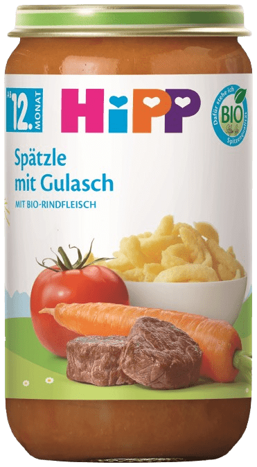 HIPP BIO Špecle a guláš a hovädzie mäso 250 g