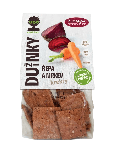 ZEMANKA UGO Slané krekry s dužinou z červenej repy a mrkvy 100 g