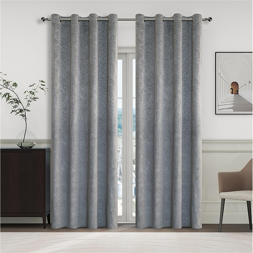 Záves na krúžkoch YC11937/280G/22/140x250 cm šedá