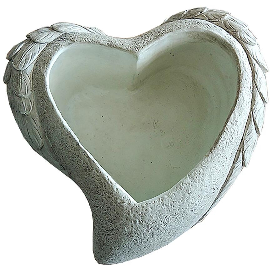 Kvetináč YS44384M cement Heart 18,5x18,5x7,5 Antique White