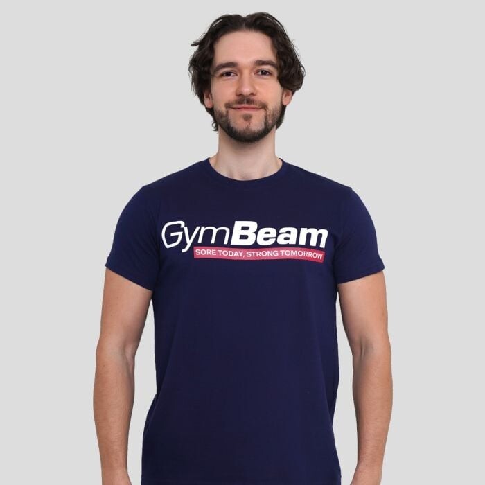 GymBeam Tričko Strong Tomorrow Navy Blue  S