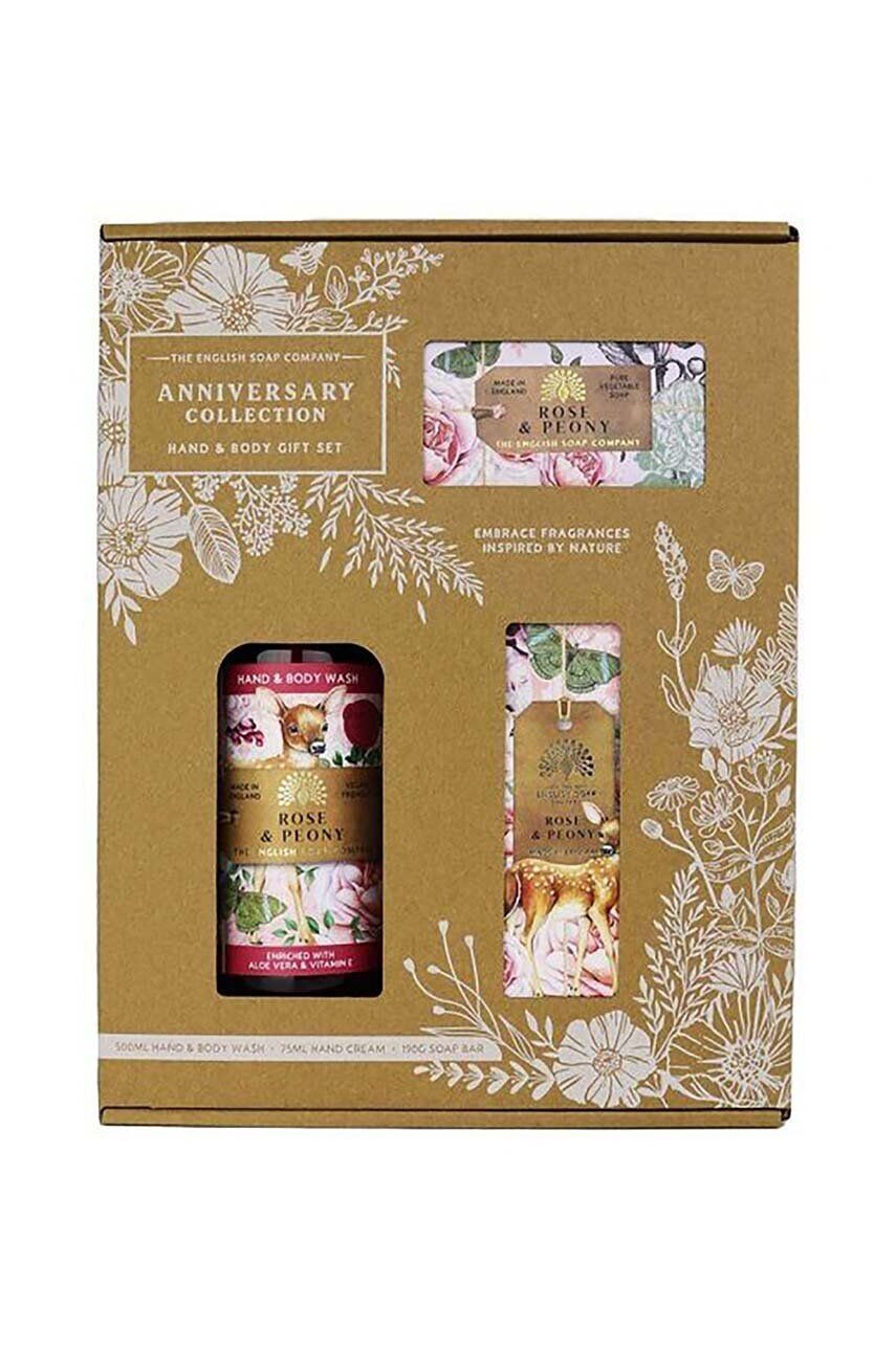 Sada kozmetiky pre každodennú starostlivosť The English Soap Company Gift Box Rose&Peony 3-pak