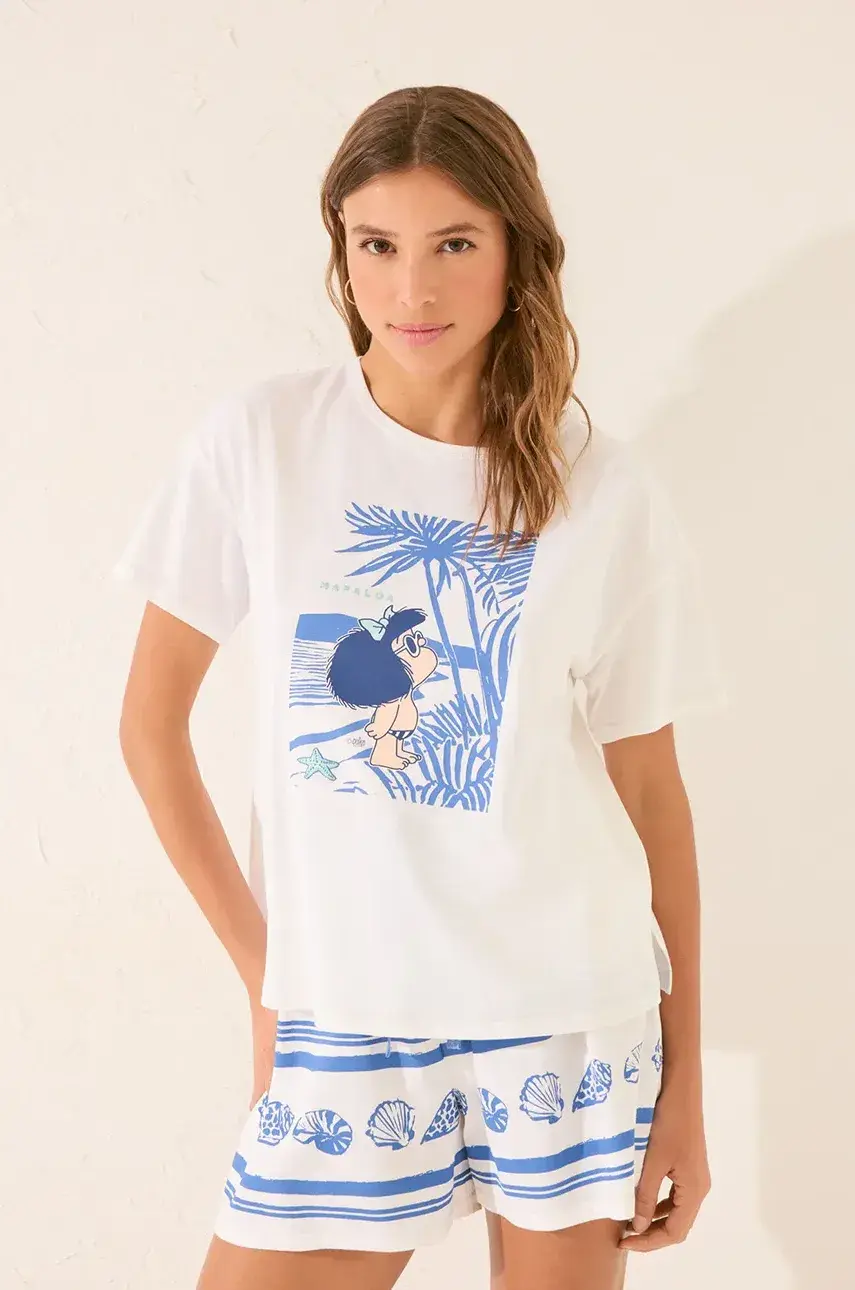 Bavlnené pyžamo women'secret biela farba, bavlnené, 3139913
