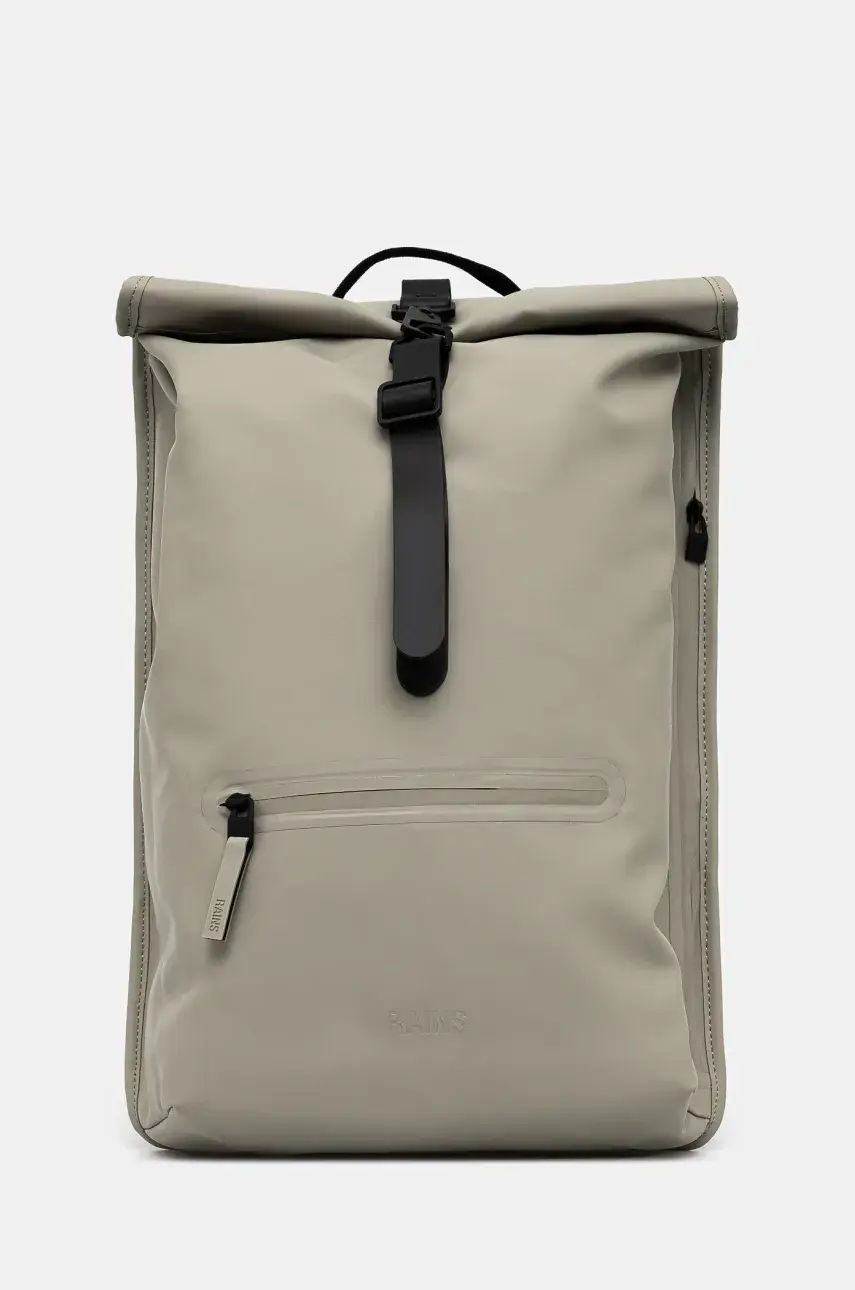 Ruksak Rains Rolltop Rucksack W3 zelená farba, veľký, jednofarebný, 13320