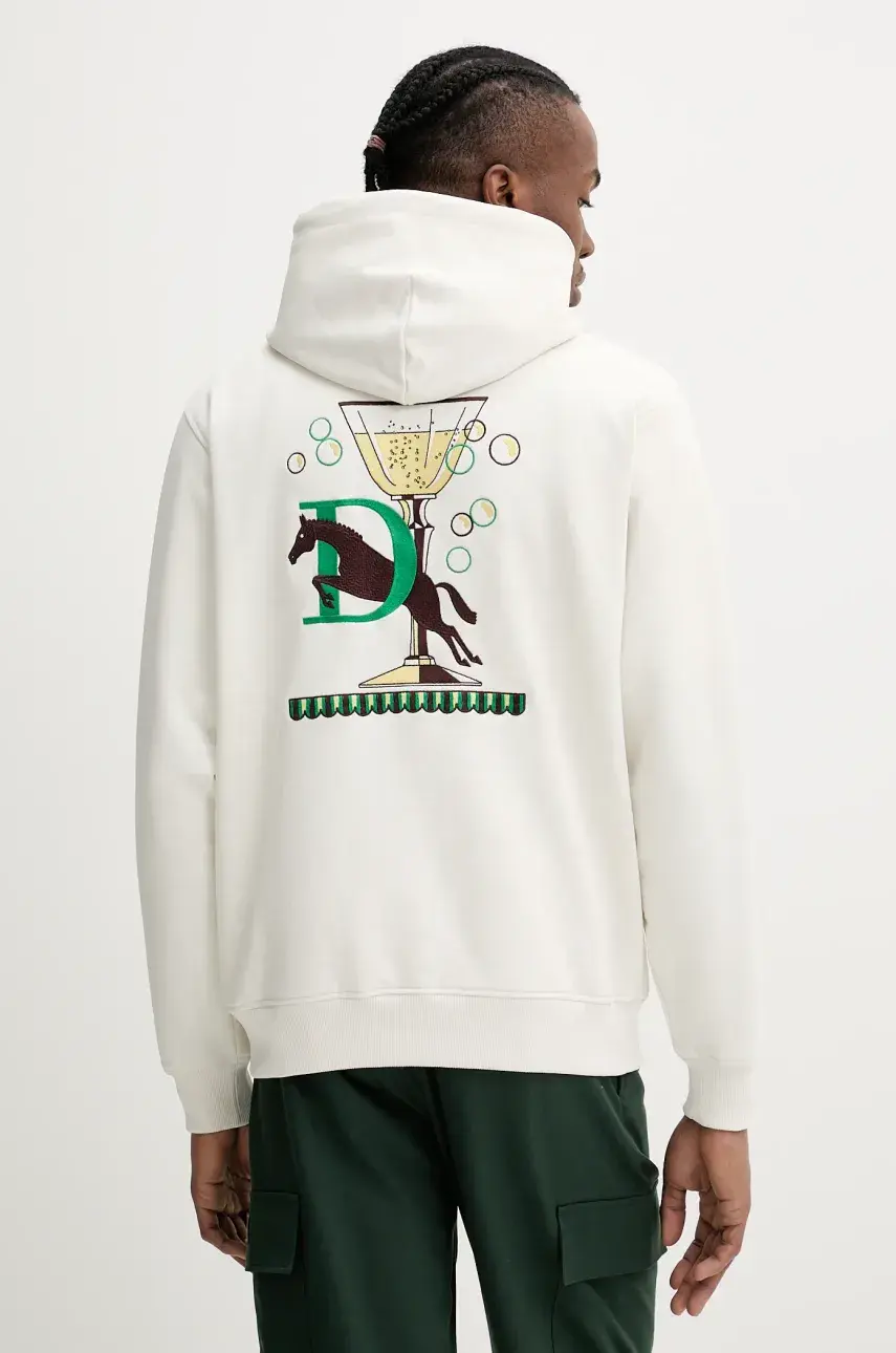 Bavlnená mikina Drôle de Monsieur Le Hoodie Polo béžová farba, s kapucňou, s nášivkou, G-HO178-CO200-OW