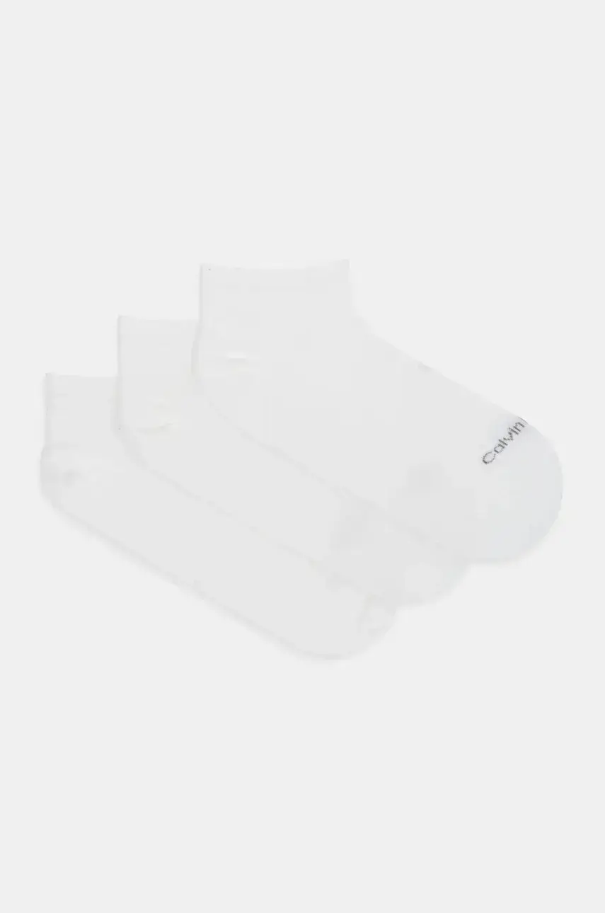 Ponožky Calvin Klein 3-pak biela farba, 701233833