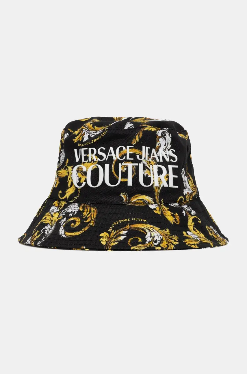 Bavlnený klobúk Versace Jeans Couture čierna farba, bavlnené, 78HAZK06 ZG364
