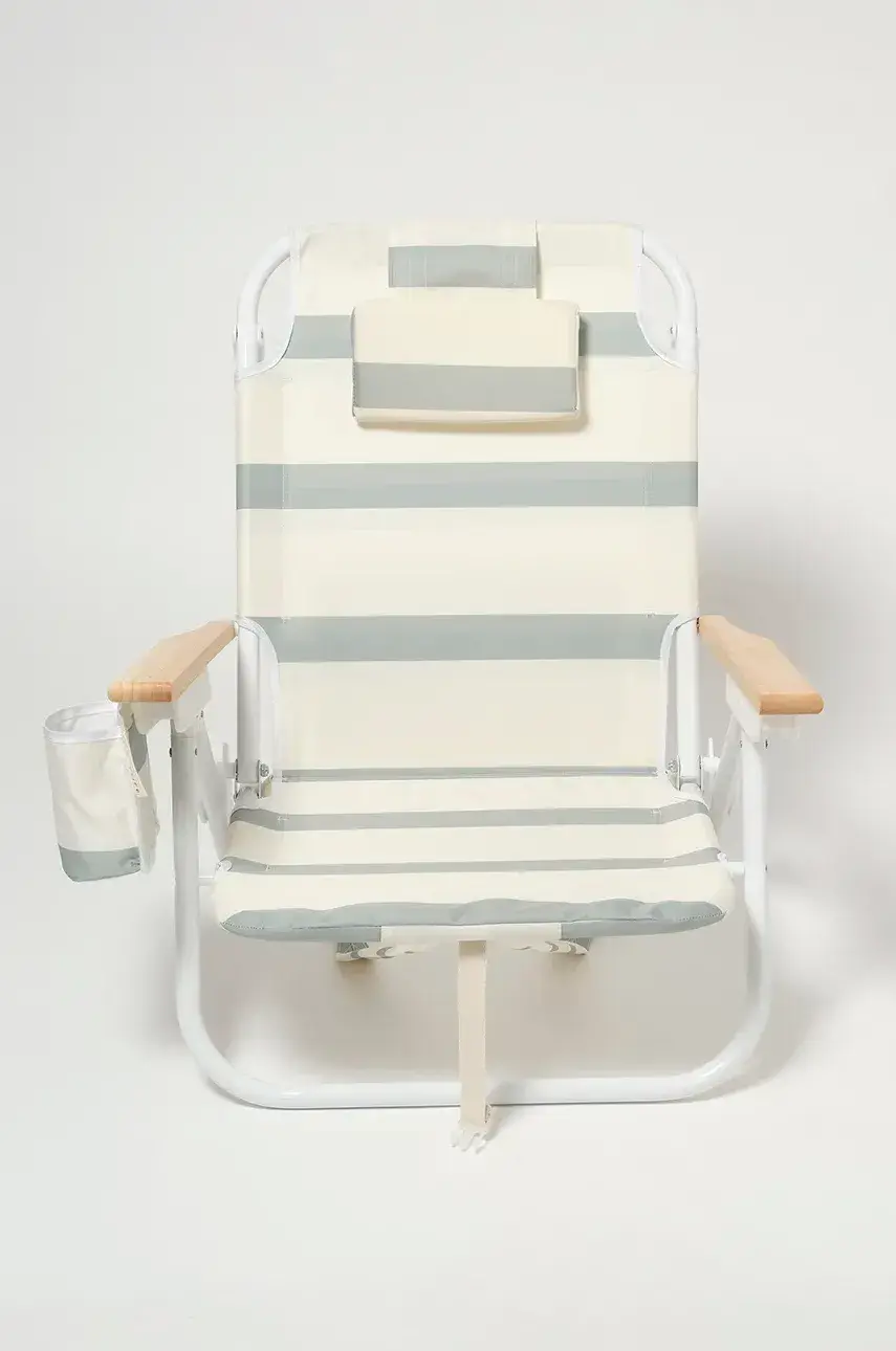 Plážová stolička SunnyLife La Palma Sage Stripe zelená farba