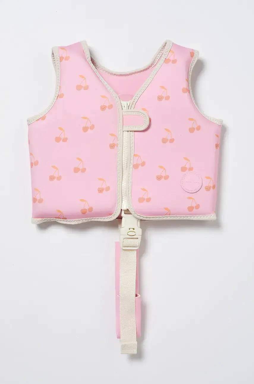 Detská plavecká vesta SunnyLife Cotton Candy Cherry 1-2 years ružová farba
