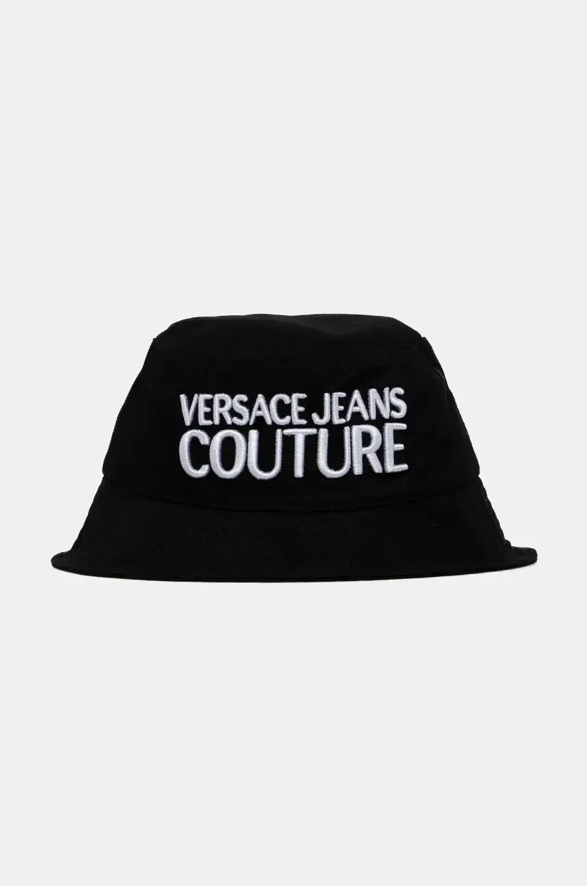 Bavlnený klobúk Versace Jeans Couture čierna farba, bavlnené, 78GAZK04 ZG365