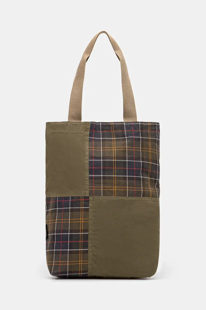 Taška Barbour Barbour Transport Patchwork Tote Bag zelená farba, UBA0741