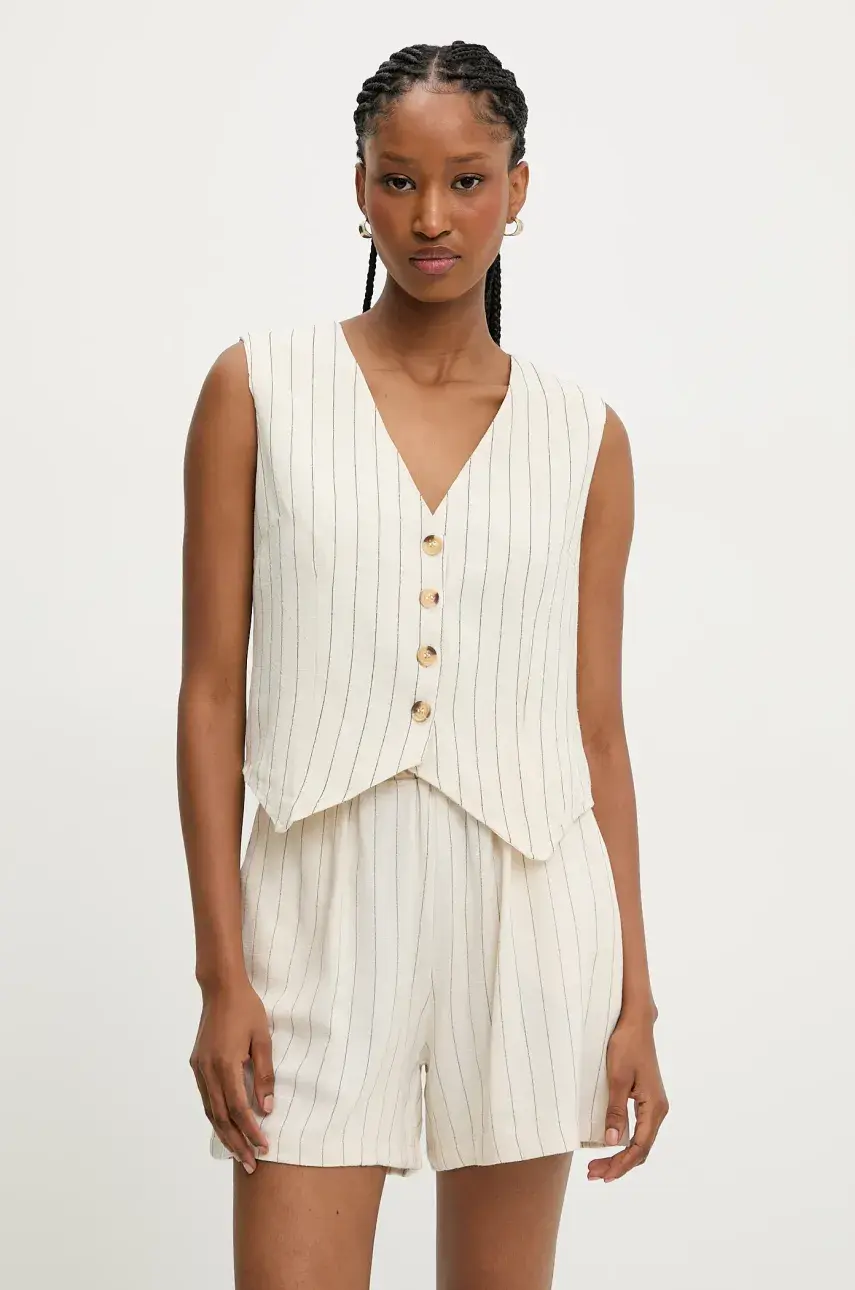 Ľanový komplet béžová farba