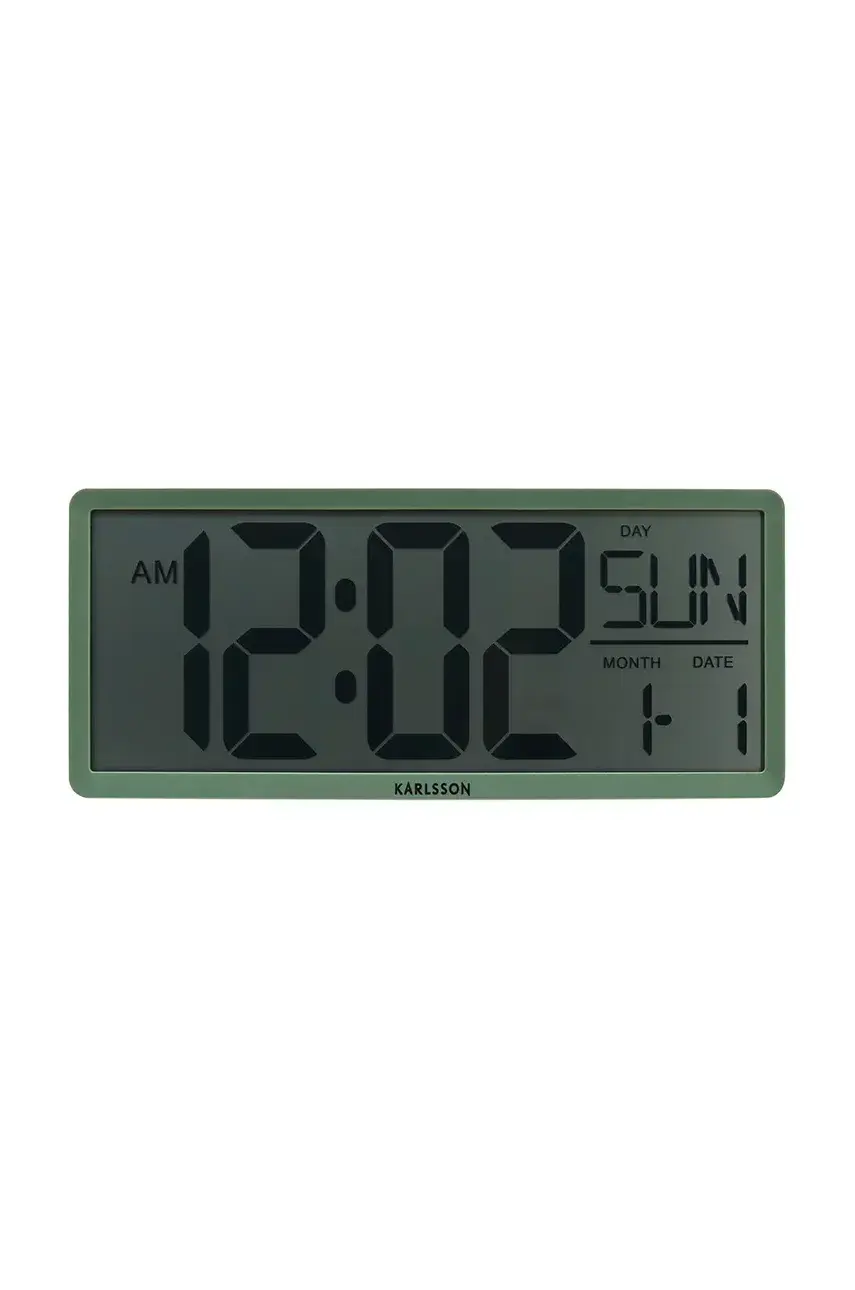 Nástenné hodiny Retro LCD zelená farba