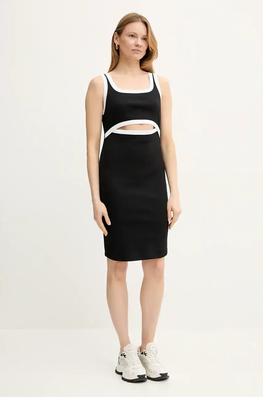 Šaty Liu Jo čierna farba, mini, priliehavé, VA5180.J4822