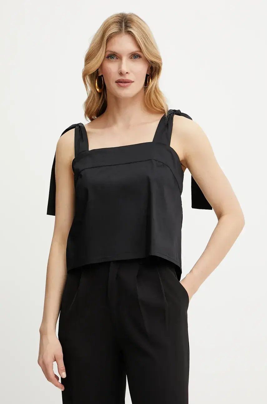 Top Liu Jo čierna farba, jednofarebná, VA5064.TS330