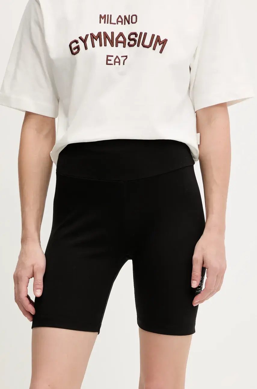 Šortky EA7 Emporio Armani čierna farba, jednofarebná, stredne vysoký pás, AF12484.7W000112