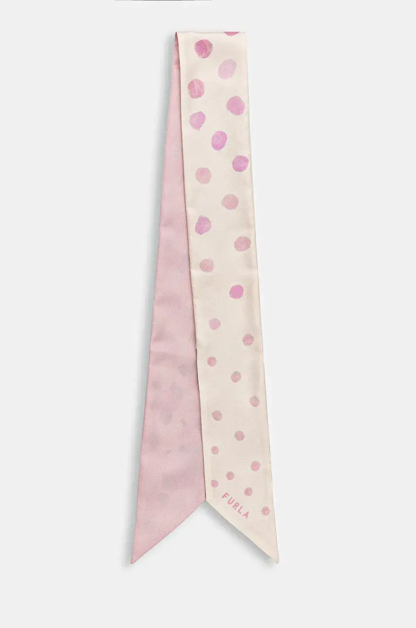 Hodvábna šatka Furla ružová farba, vzorovaná, WT00022.BX3854.0496S4401