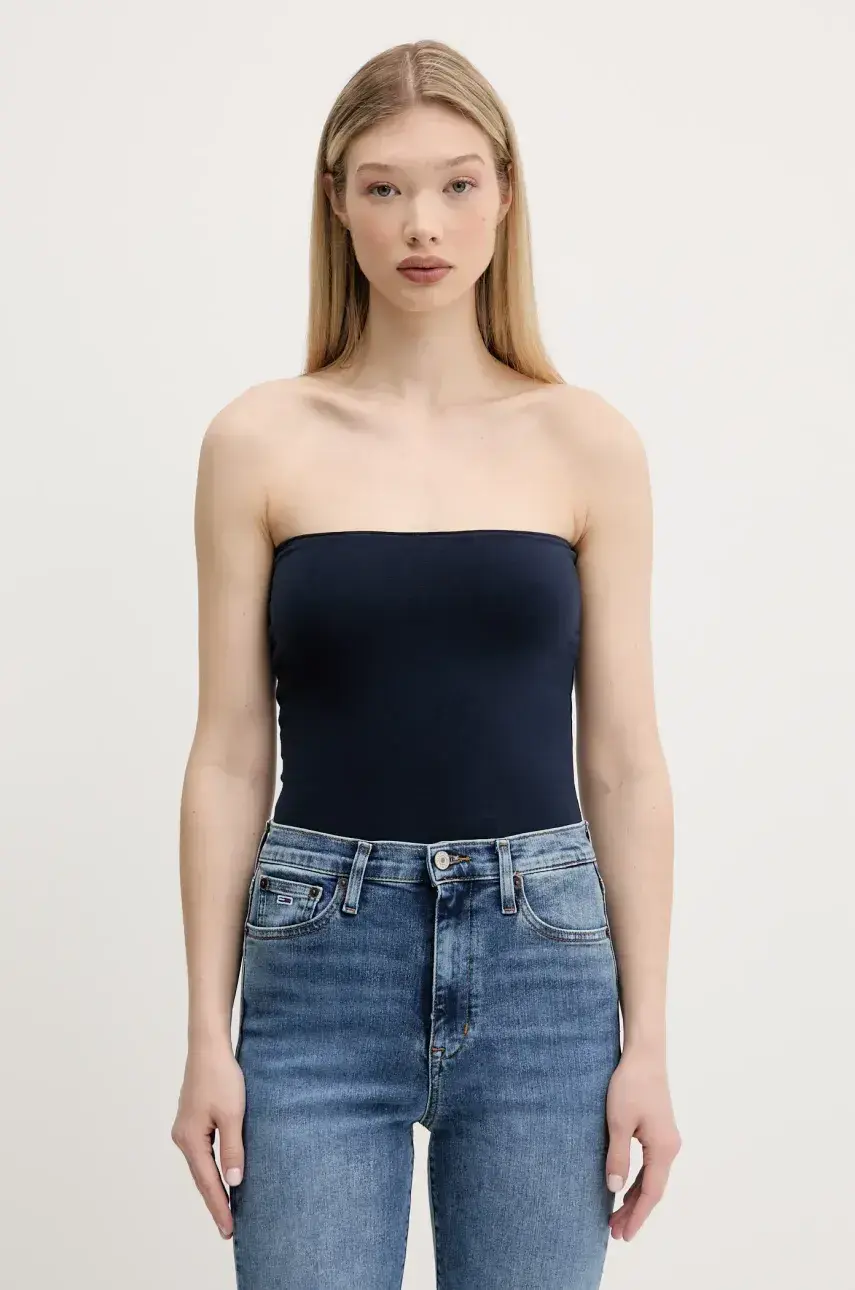 Obojstranný top Hollister Co. tmavomodrá farba, holý chrbát, KI339-5094