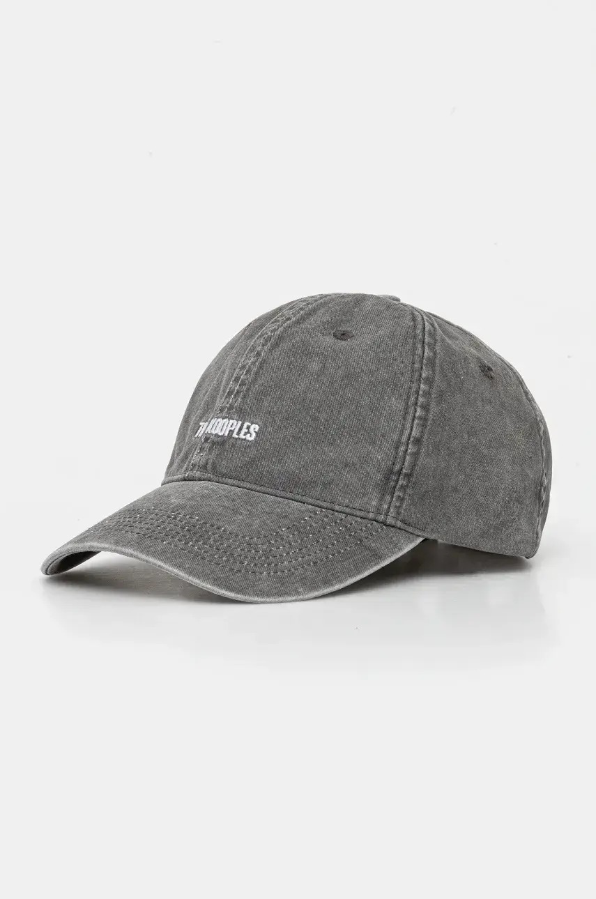 Bavlnená šiltovka The Kooples šedá farba, jednofarebná, AMHA30013K