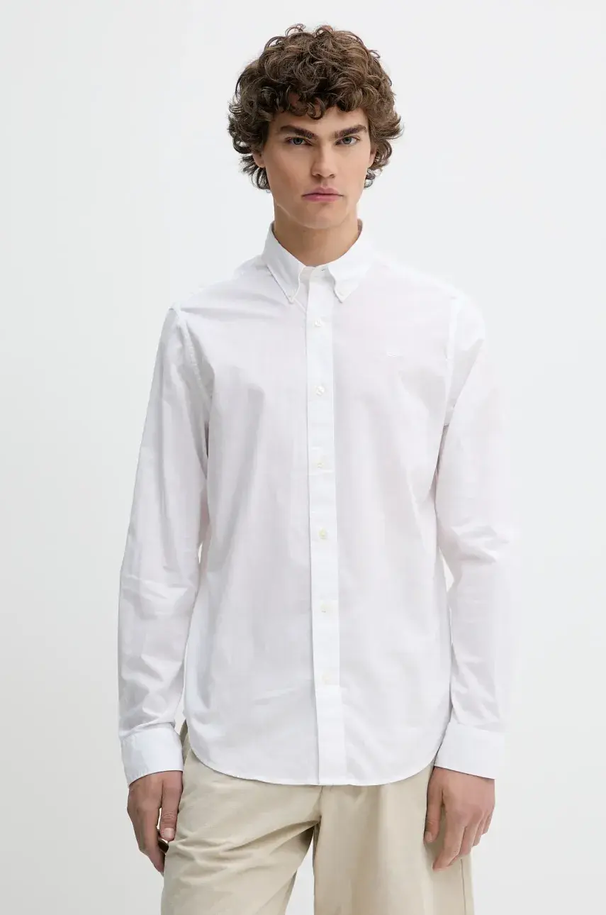 Bavlnená košeľa Timberland biela farba, regular, s golierom button-down, TB0A6GRH1001