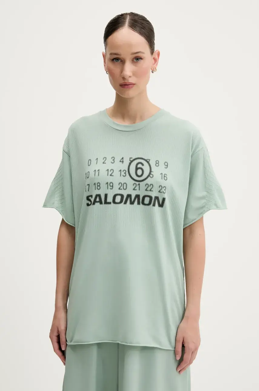 Tričko MM6 Maison Margiela dámske, tyrkysová farba, S52GC0345