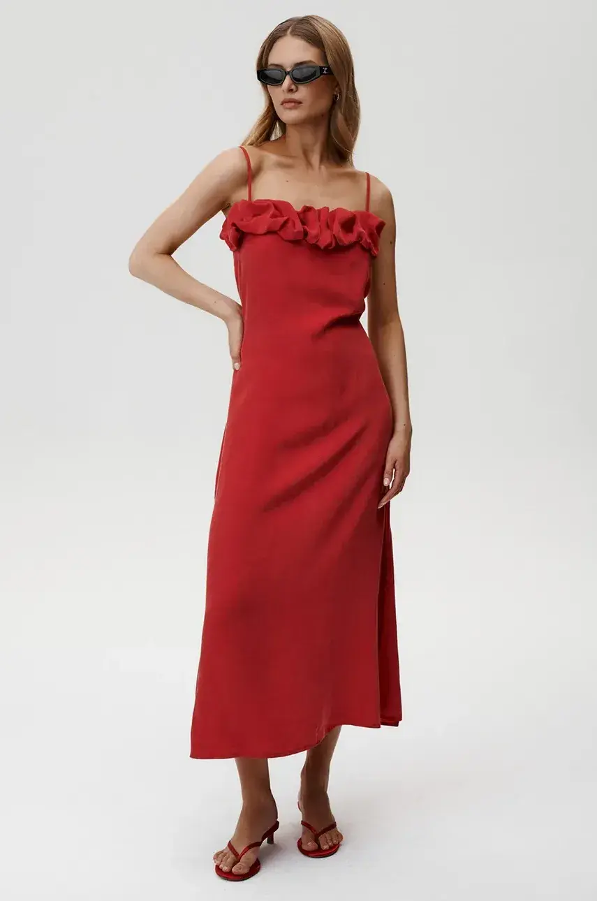 Šaty Undress Code Ciao Bella Dress červená farba, midi, rovný strih, 914