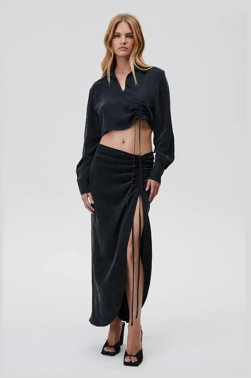 Sukňa Undress Code Rhea Skirt čierna farba, maxi, rovný strih, 765