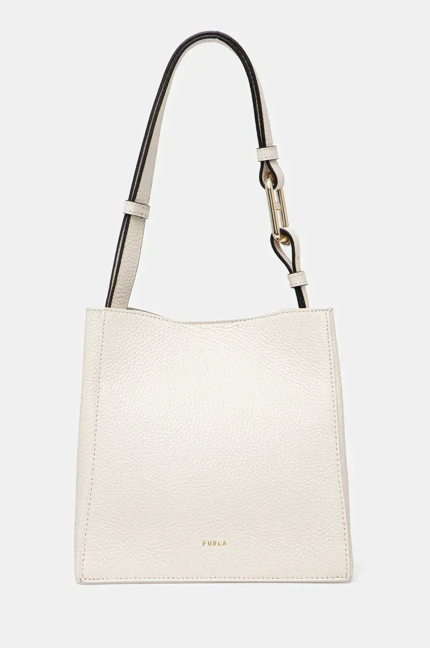 Kožená kabelka Furla biela farba, WB01373.HSF000.PNN001007