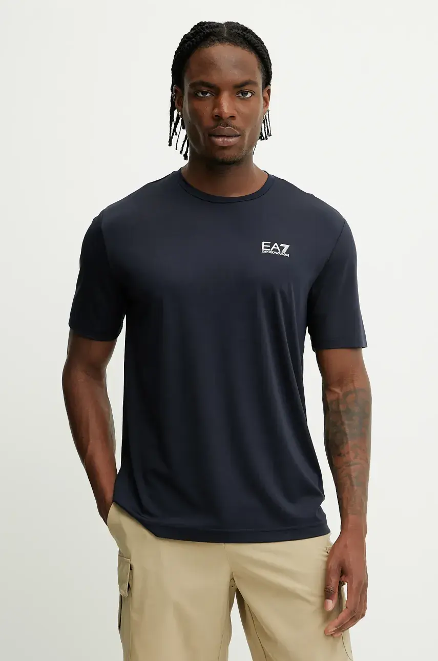 Tričko EA7 Emporio Armani pánske, tmavomodrá farba, jednofarebná, AF13530.7M000179