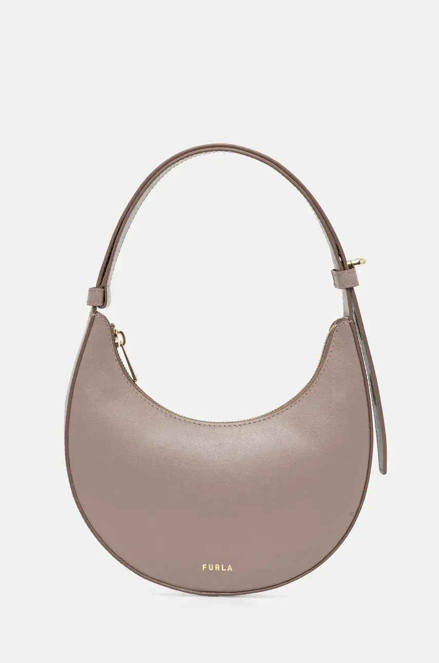 Kožená kabelka Furla šedá farba, WE00649.AX0733.MA2001007
