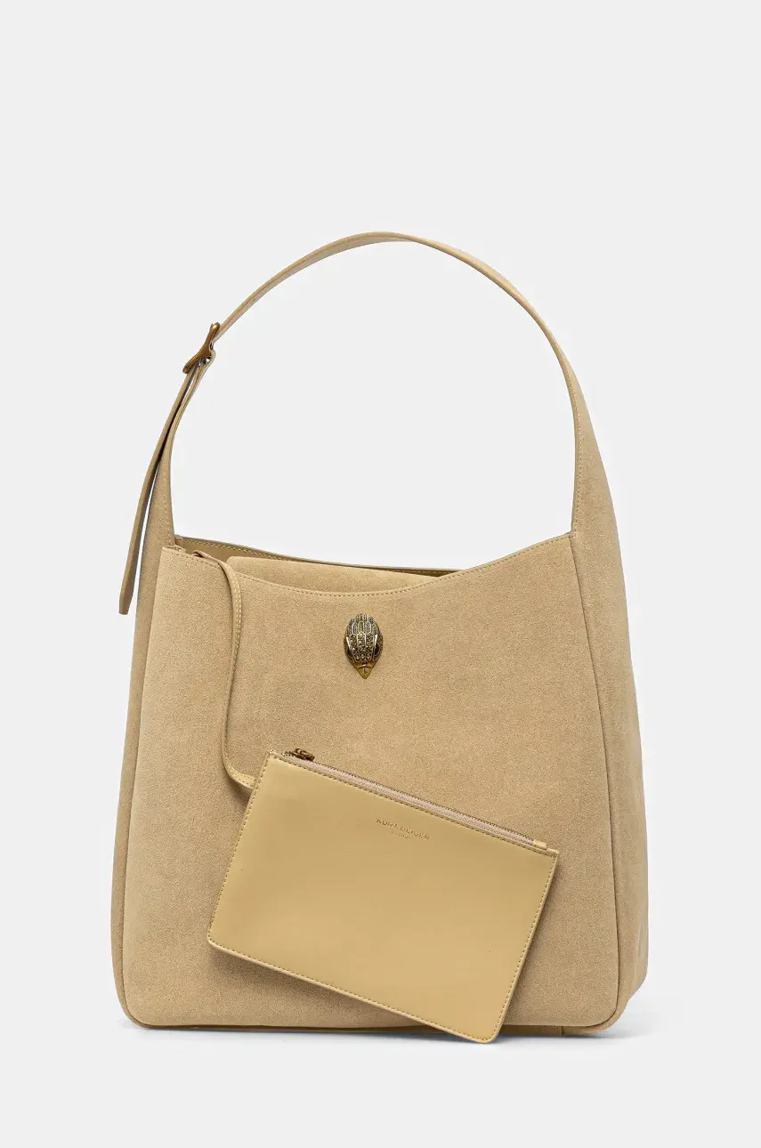 Semišová kabelka Kurt Geiger London zelená farba, 3576073209