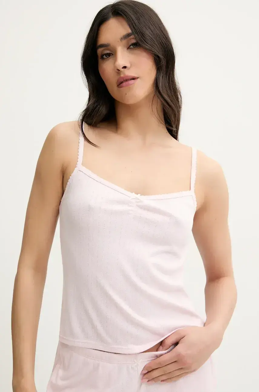 Pyžamový top Hollister Co. ružová farba, KI346-5022