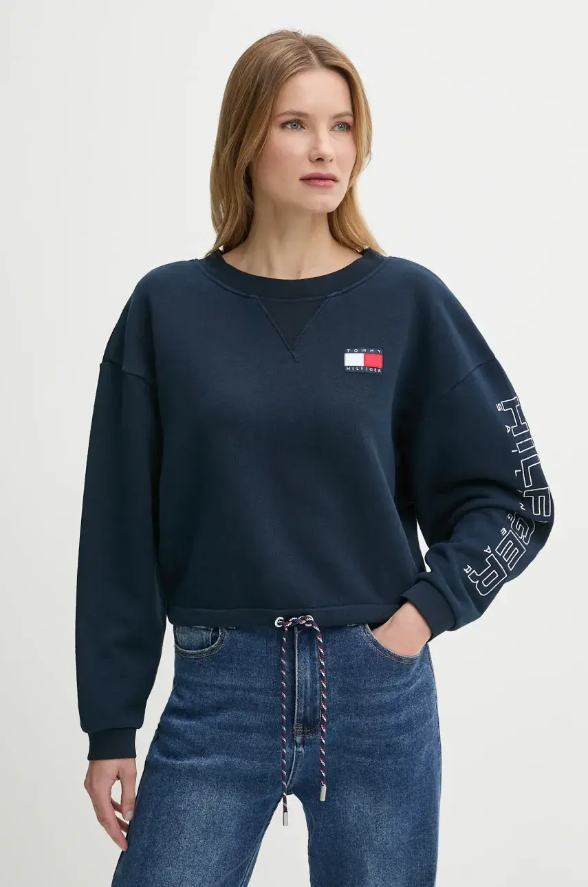 Bavlnená mikina Tommy Hilfiger SAILING tmavomodrá farba, s nášivkou, WW0WW46764