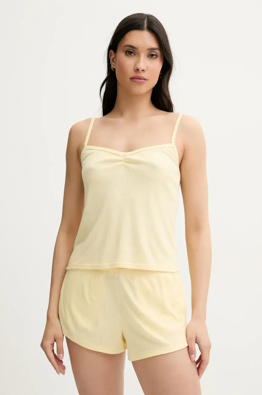Pyžamový top Hollister Co. žltá farba, KI346-5034