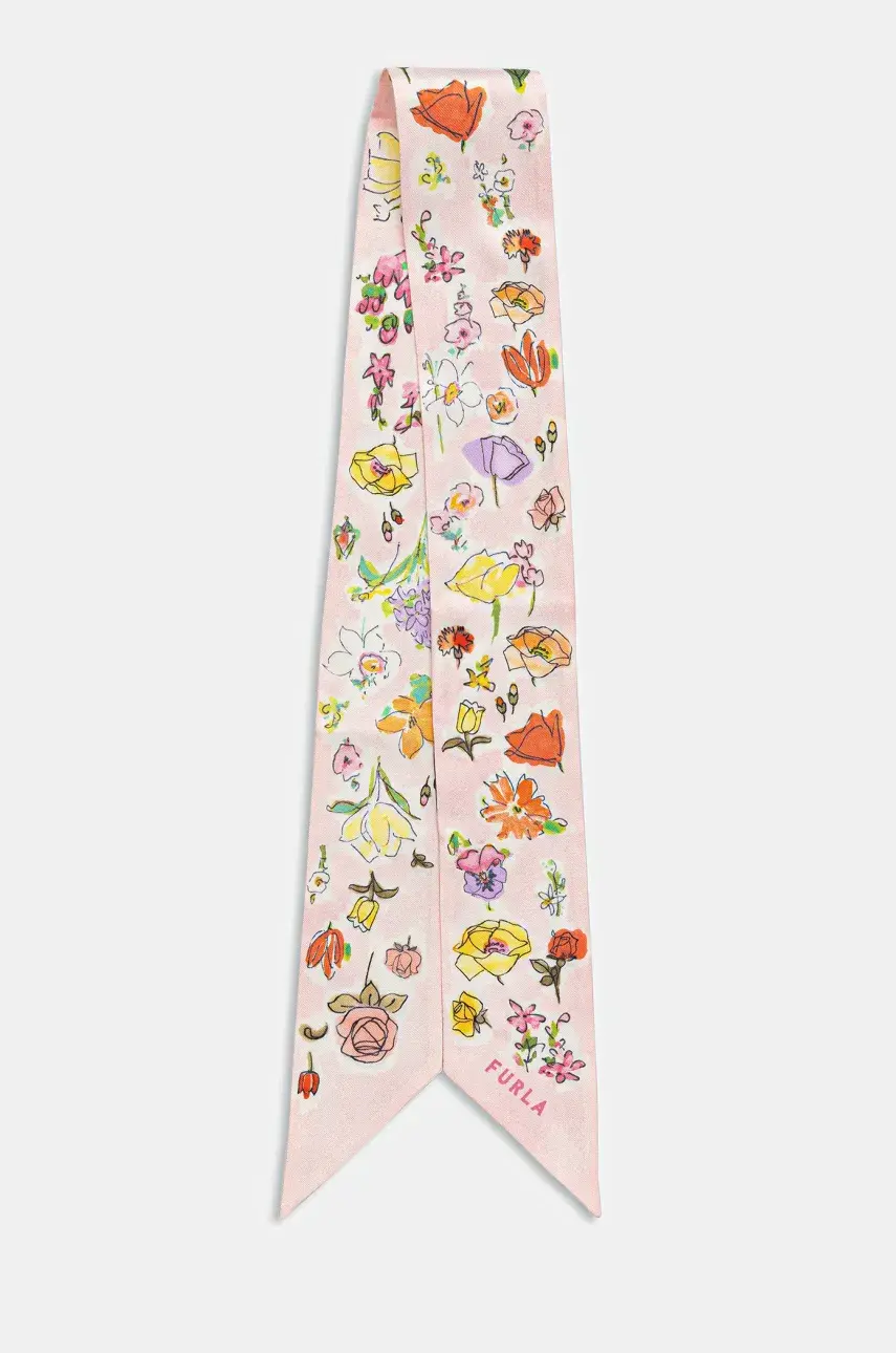 Šatka Furla ružová farba, vzorovaná, WT00022.BX3853.TAZ004401