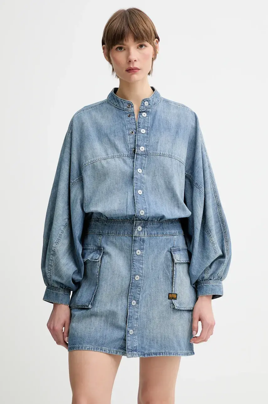 Rifľové šaty G-Star Raw mini, rovný strih, D26286-D539