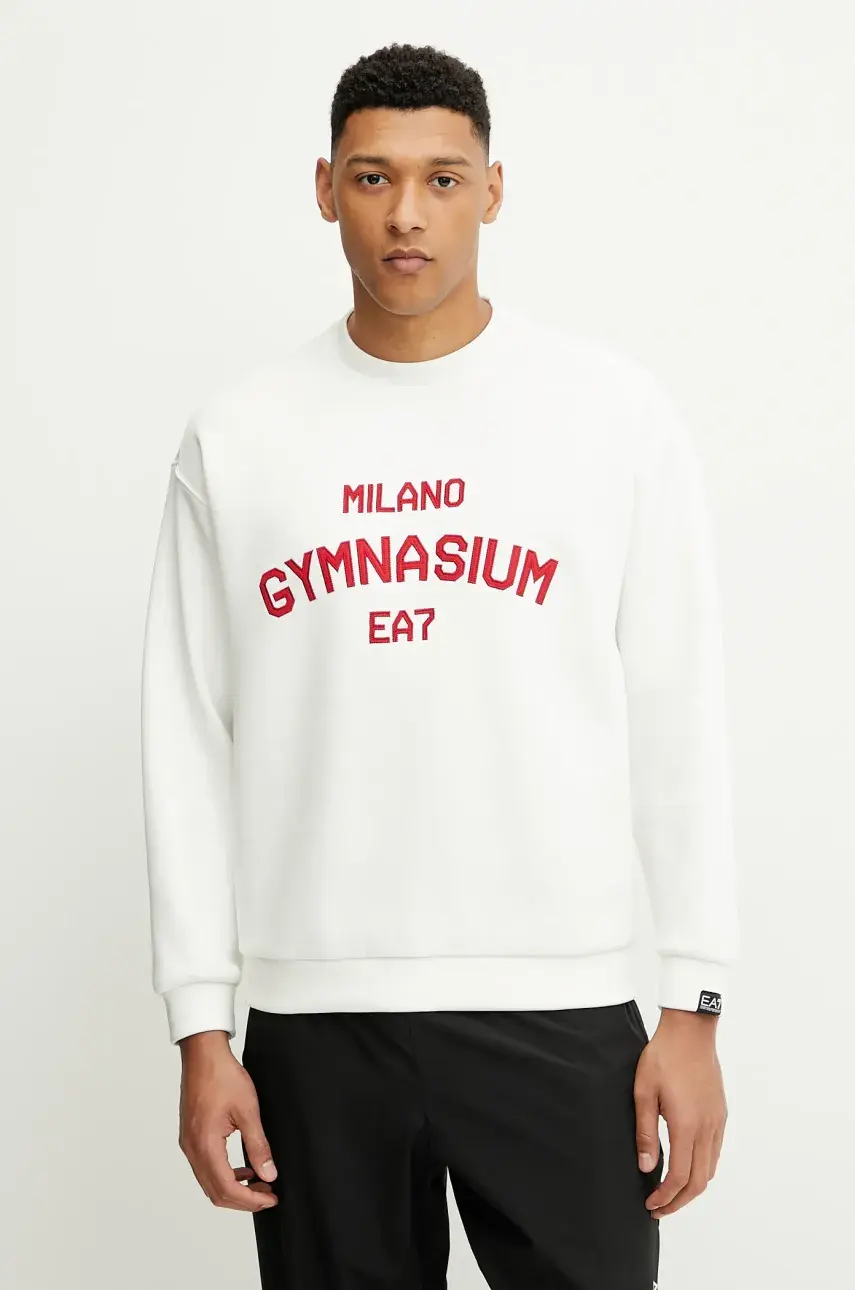 Mikina EA7 Emporio Armani béžová farba, s nášivkou, AF13538.7M000250