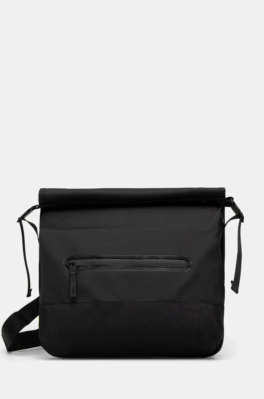 Taška Rains Trail Rolltop Messenger Bag W3 čierna farba, 14490.01