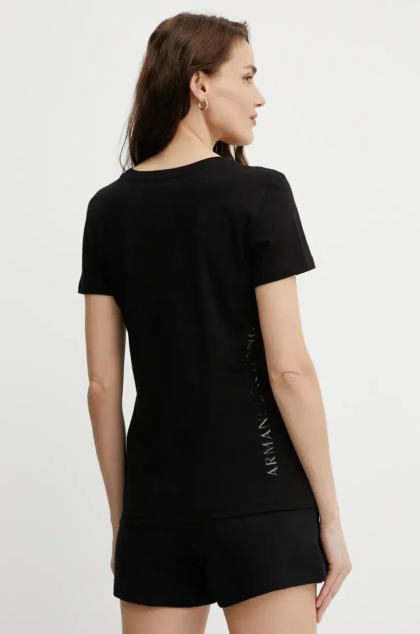Bavlnené tričko Armani Exchange dámske, čierna farba, XW000528 AF10356
