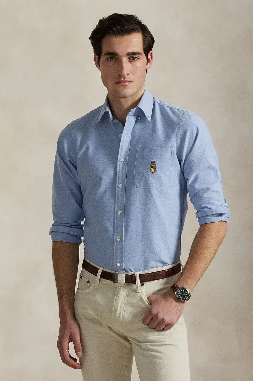 Bavlnená košeľa Polo Ralph Lauren regular, s klasickým golierom, 710974543