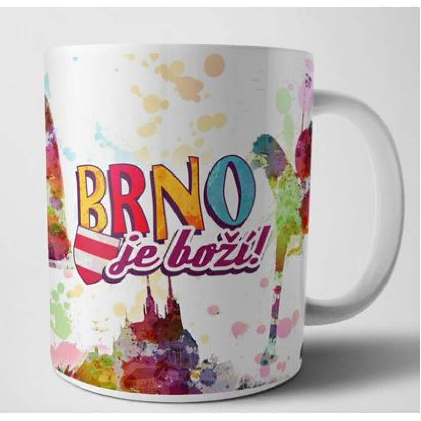 Hrnček Brno je boží - biely-farebný