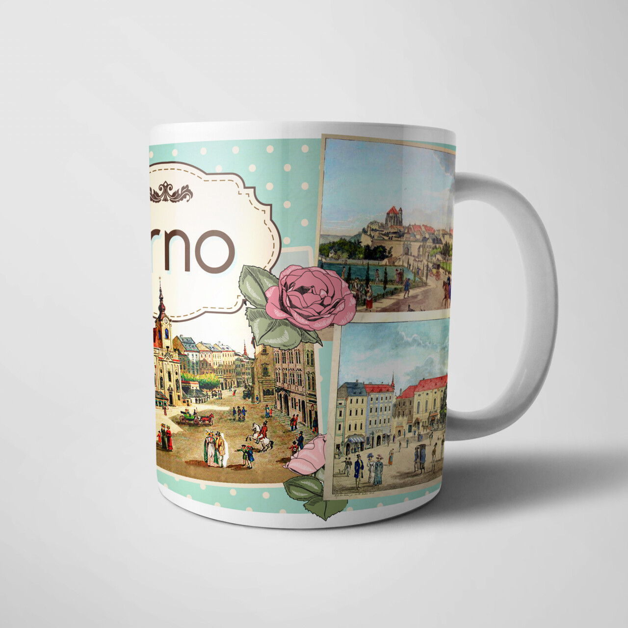 Hrnček retro Brno - farebný
