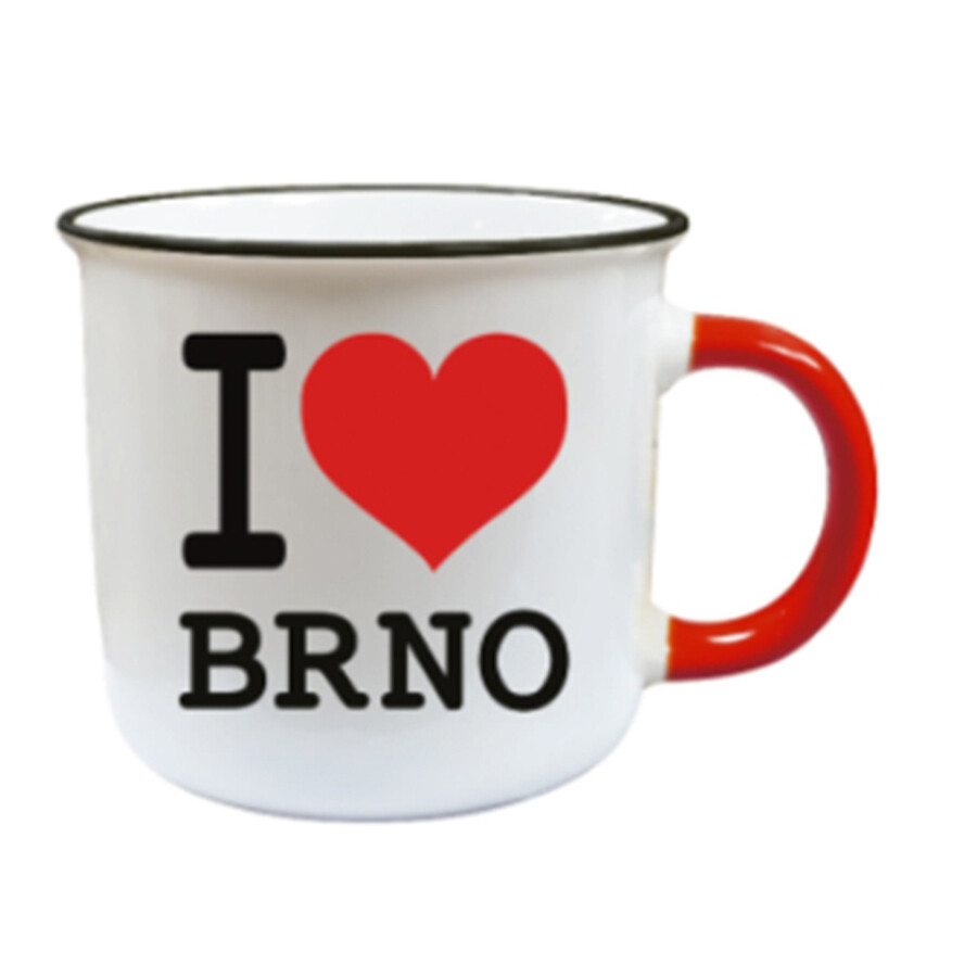 Hrnček Love Brno - biely-čierny