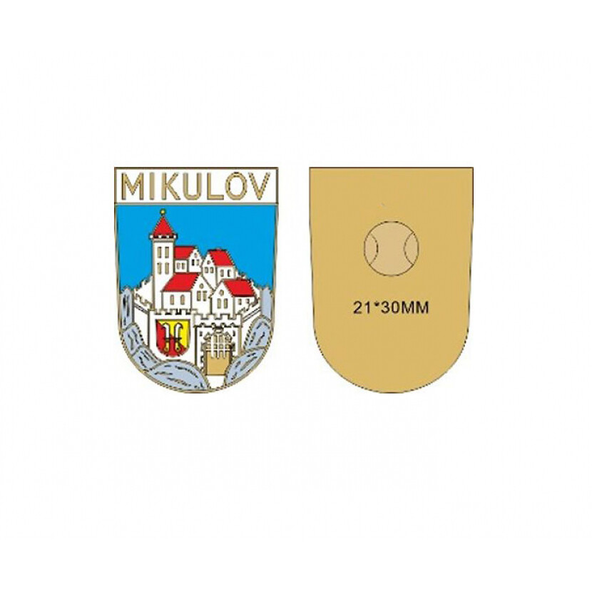Odznak (pins) Mikulov 3x2,1 cm - farebný