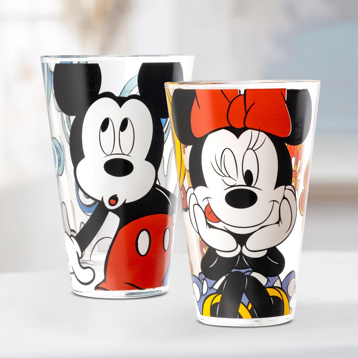 Gilde Sklenice Mickey & Minnie, sada 2 ks