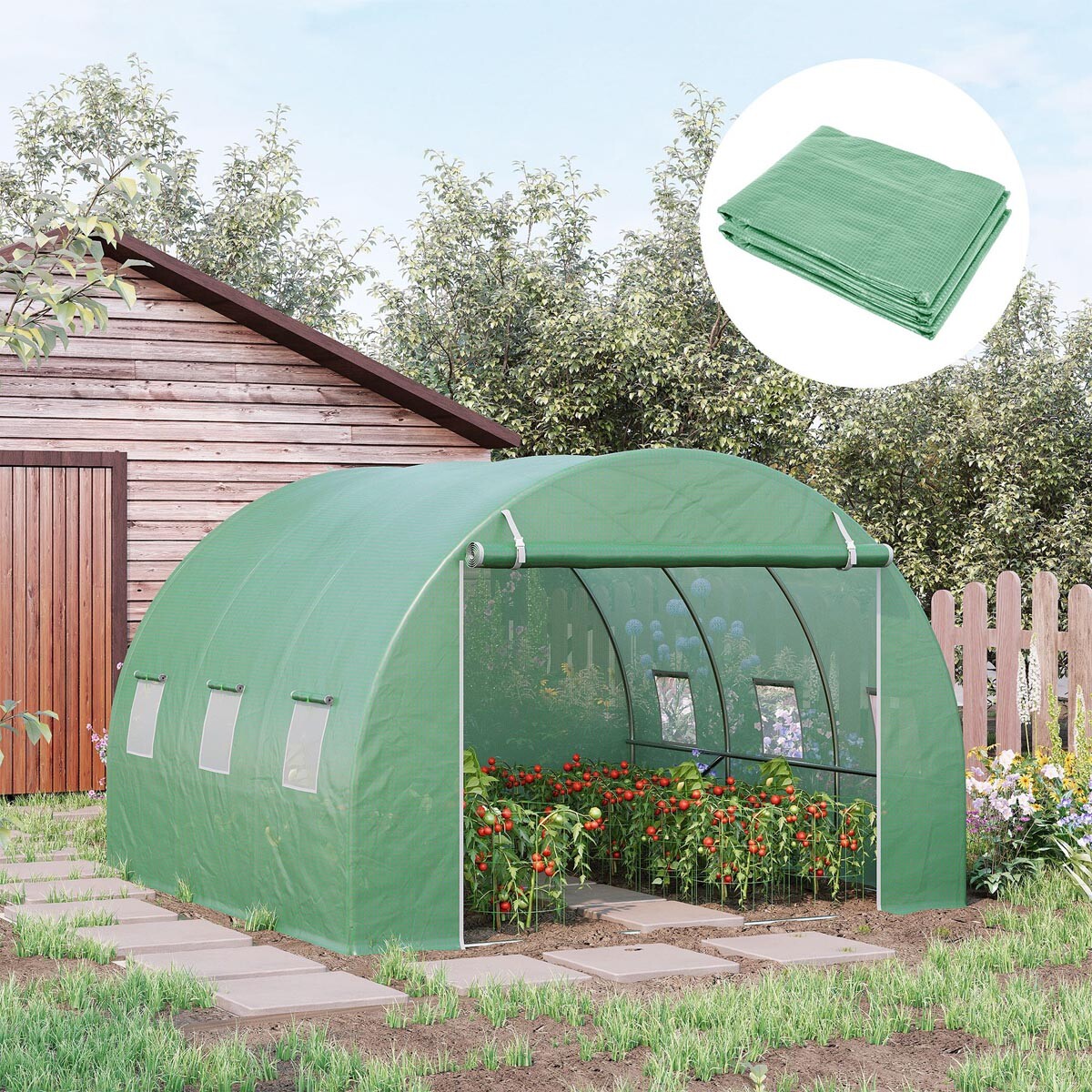 Outsunny Náhradní plachta na fóliovník 3 x 3 x 2 m
