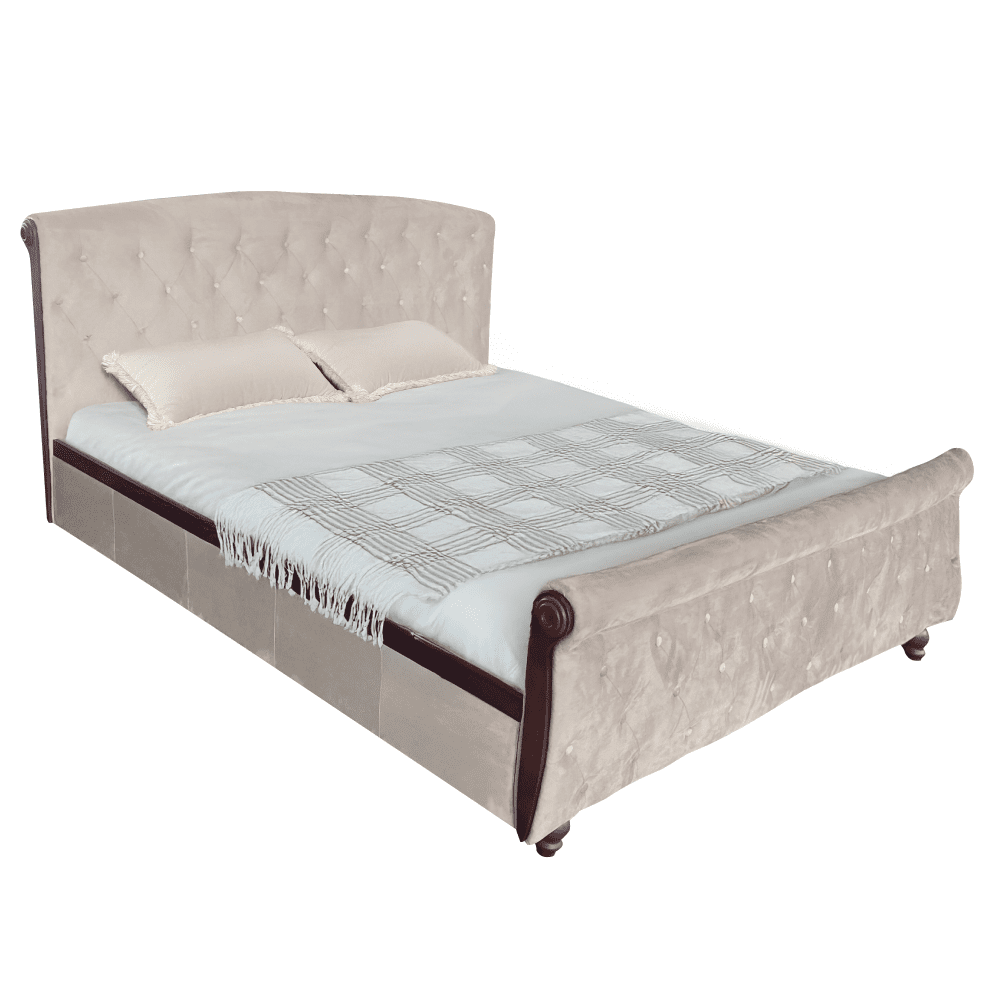 Posteľ s úložným priestorom, 180x200, sivohnedá Taupe Velvet látka, BARETO