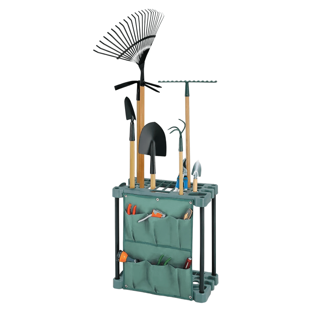 Stojan na záhradné náradie, zelená/sivá, LAMAL