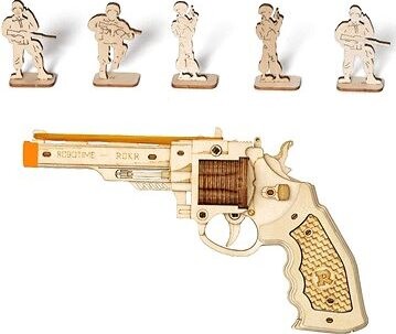 ROBOTIME Rokr 3D drevené puzzle Revolver Corsac M60 102 dielikov
