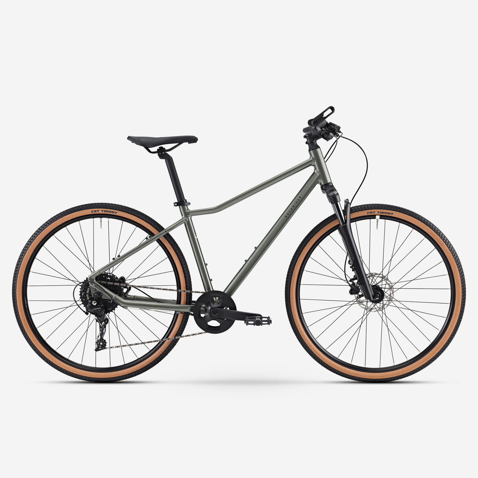 Trekingový bicykel ACTV 500 vysoký rám zelený